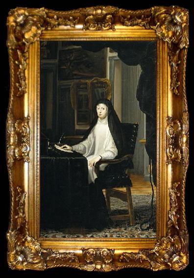 framed  Miranda, Juan Carreno de La reina Mariana de Austria de luto, ta009-2